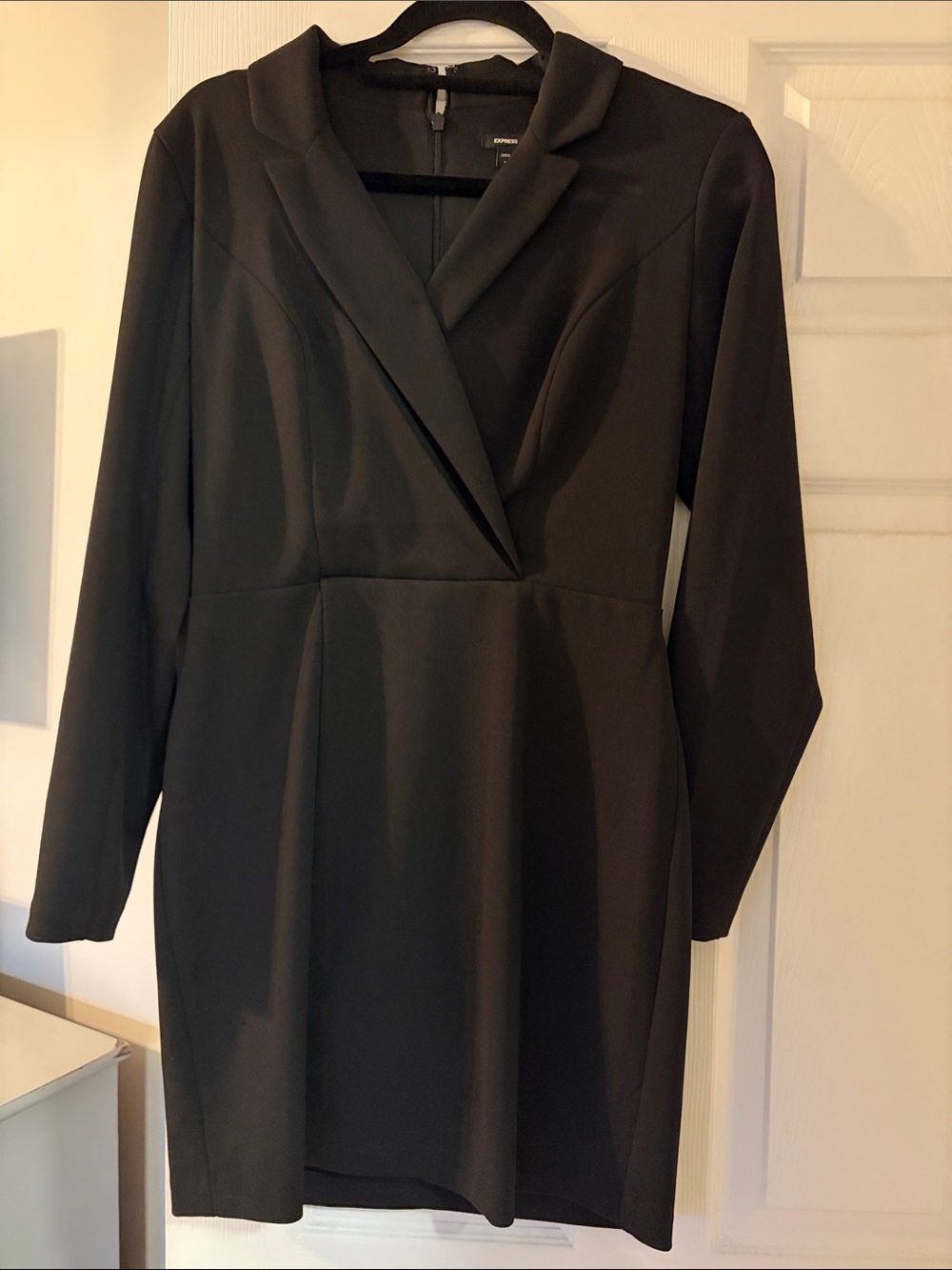 Express Black Long Sleeve V-Neck Dress